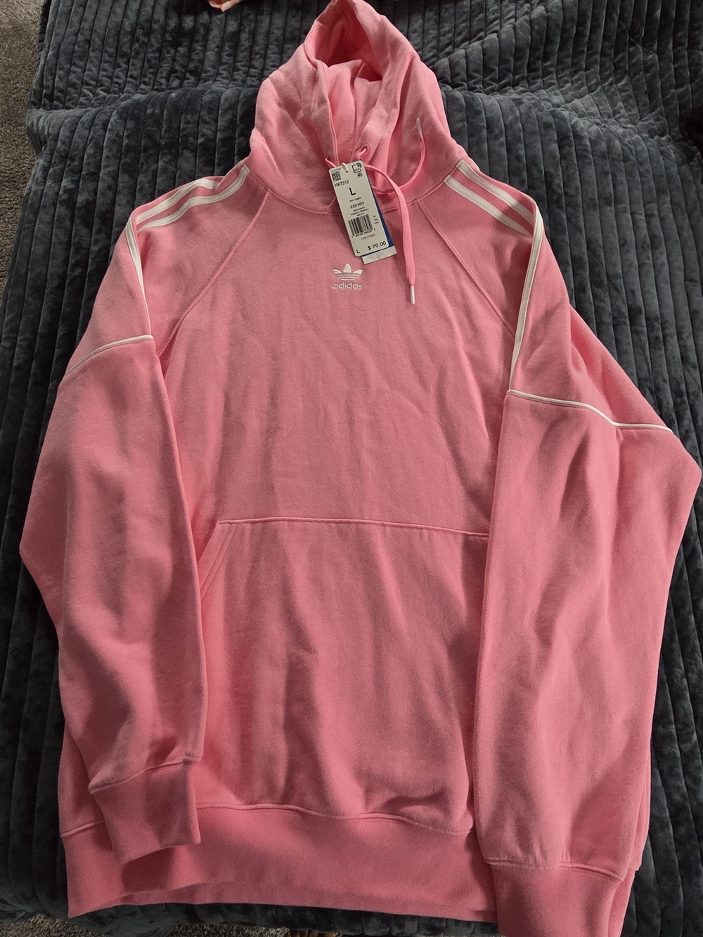 $10 adidas Men’s Pink Trefoil Crewneck Hoodie